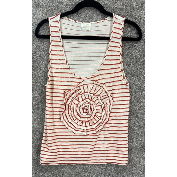 Kate Spade New York Top Girls Medium Red White Stripe Rosette Applique Tank - Picture 1 of 7
